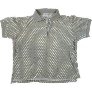 IZOD | Women's Vintage 90s Sage Polka Dot w/ Embroidery Golf Polo | Medium